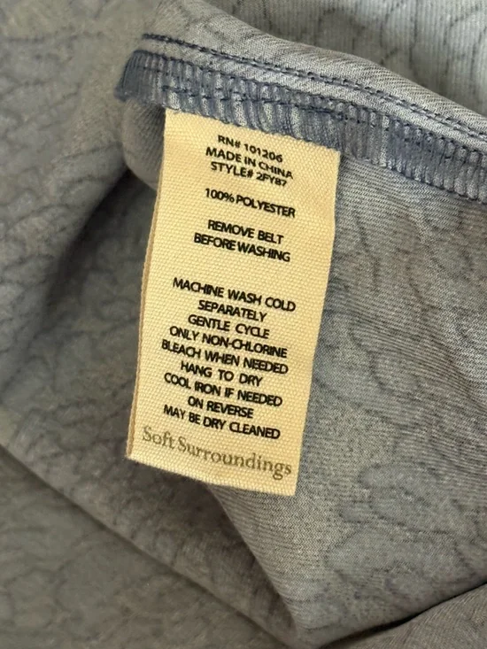 Soft Surroundings Irina Blue Python Snakeskin Shirt Dress Midi Button Front, M - Picture 9 of 14